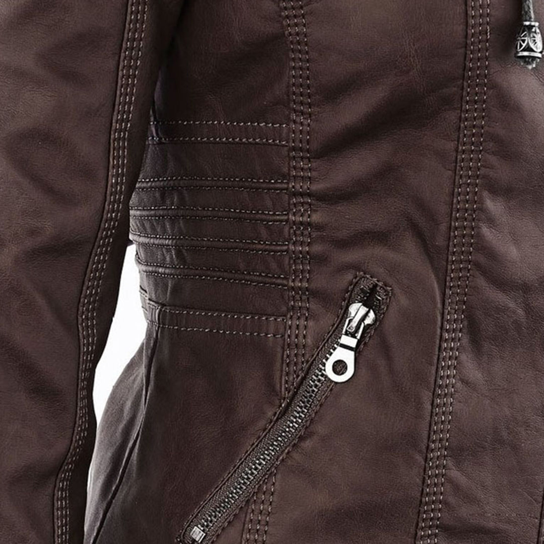 Elena – Kunstlederjacke mit Kapuze Damen