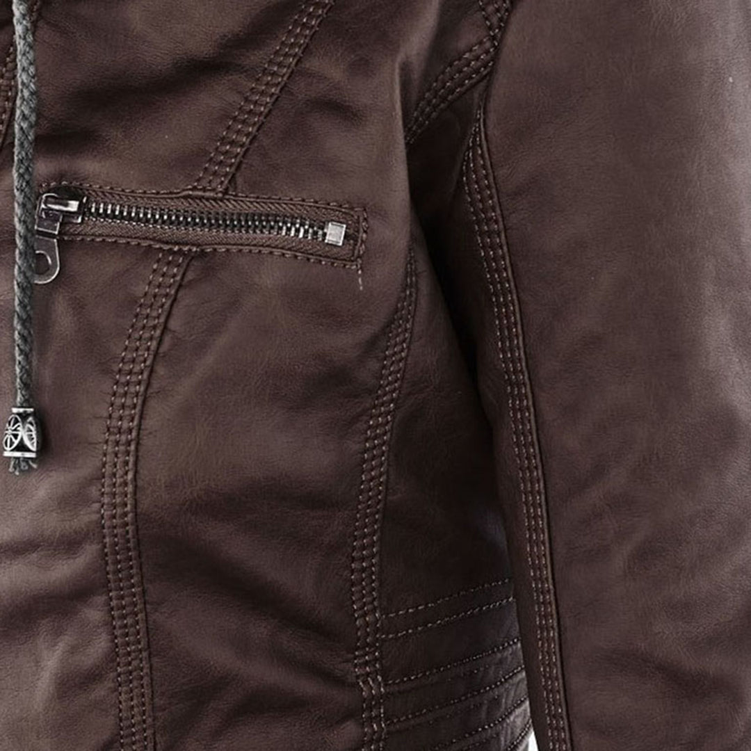Elena – Kunstlederjacke mit Kapuze Damen