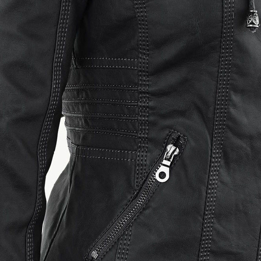 Elena – Kunstlederjacke mit Kapuze Damen