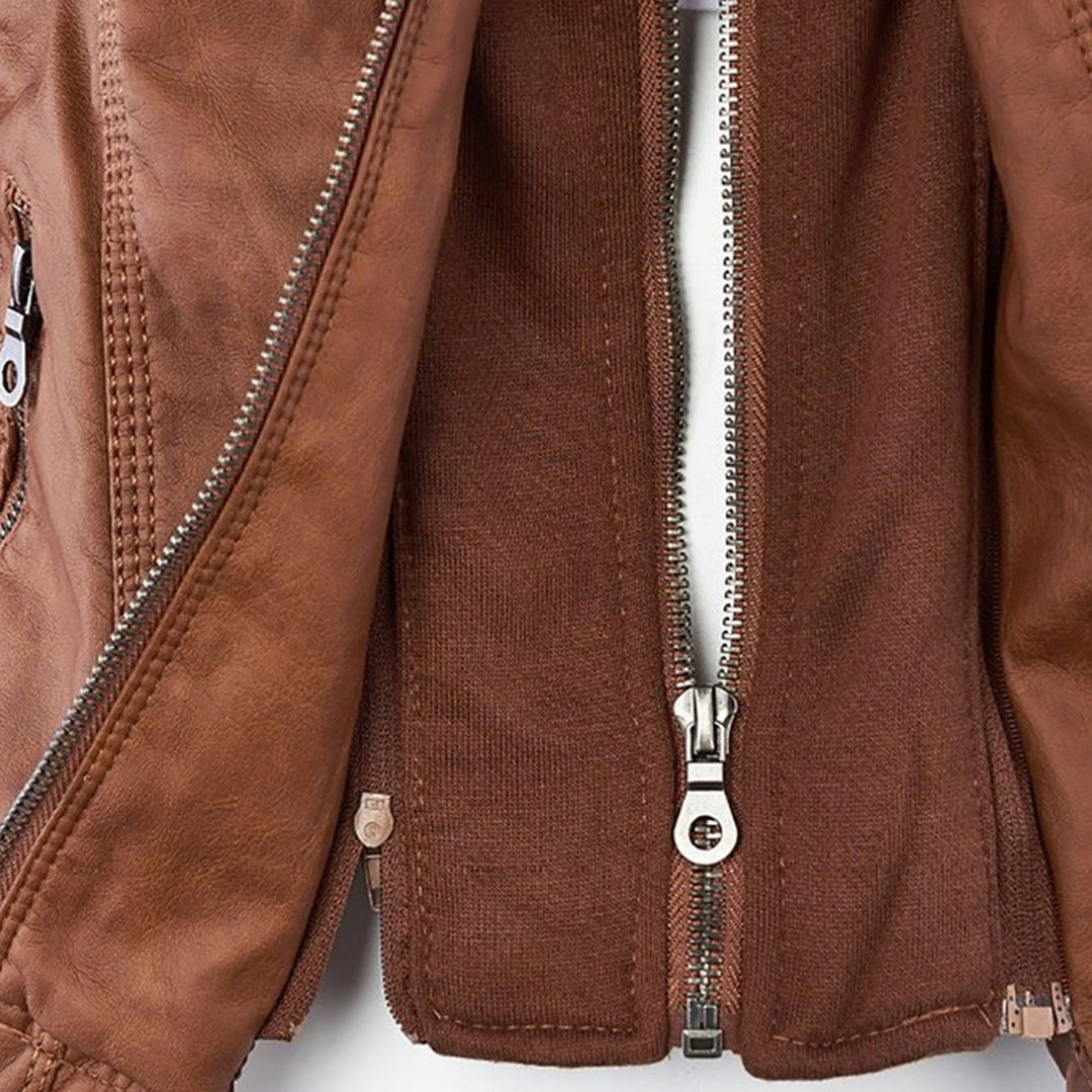 Elena – Kunstlederjacke mit Kapuze Damen