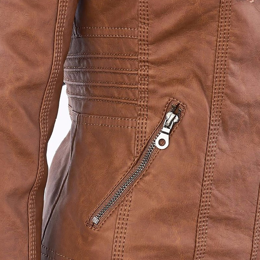Elena – Kunstlederjacke mit Kapuze Damen