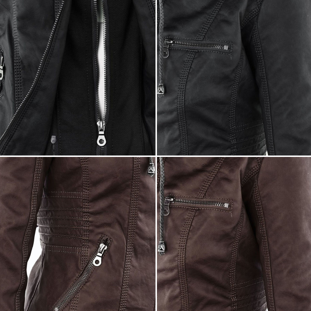 Elena – Kunstlederjacke mit Kapuze Damen