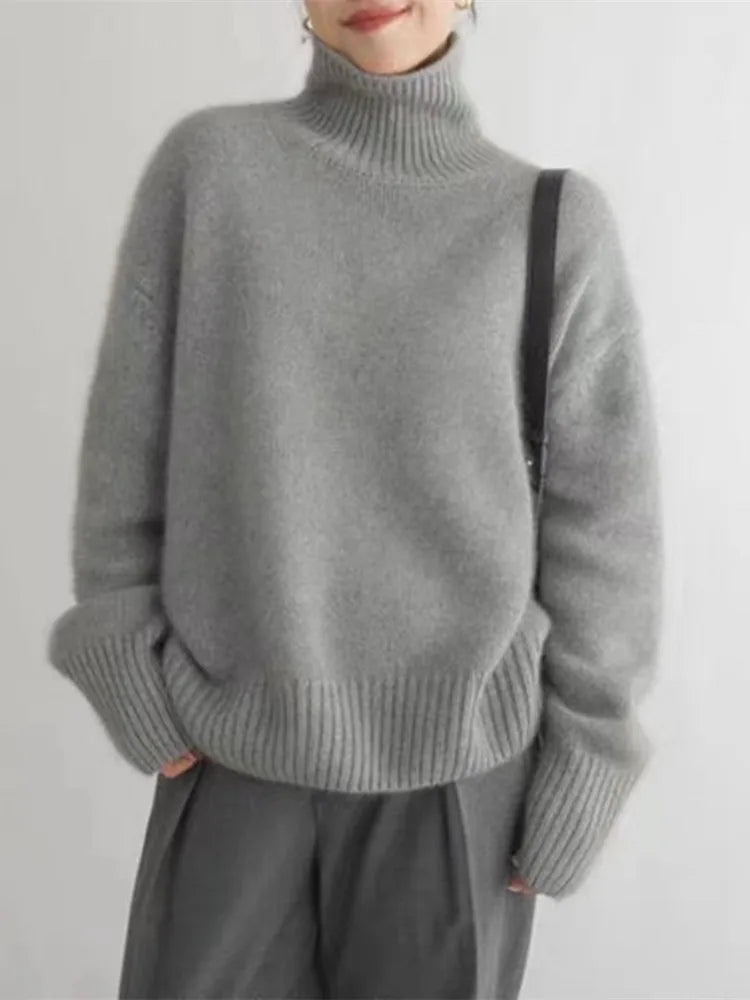 Mila – Oversize Rollkragenpullover Damen