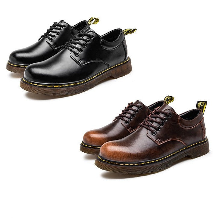 Lukas - Herren Leder Halbschuh mit gelber Naht