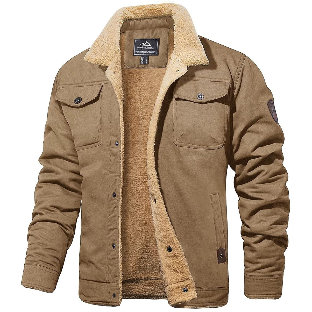 Elias - Herren Winterjacke gefüttert mit Fellkragen