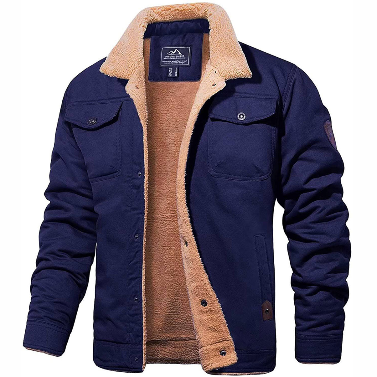 Leon - Herren Winterjacke mit Fleece-Futter und Umlegekragen