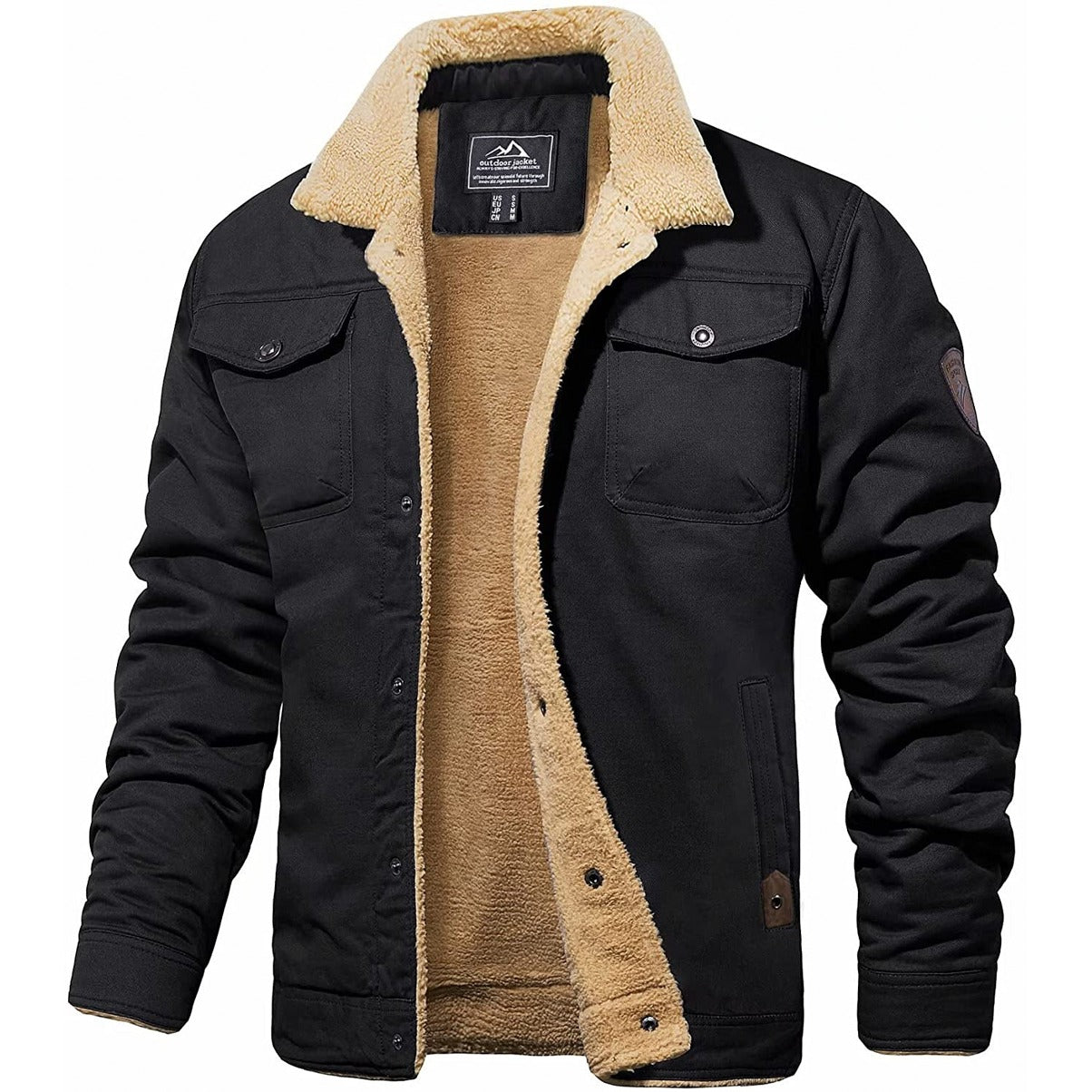 Leon - Herren Winterjacke mit Fleece-Futter und Umlegekragen