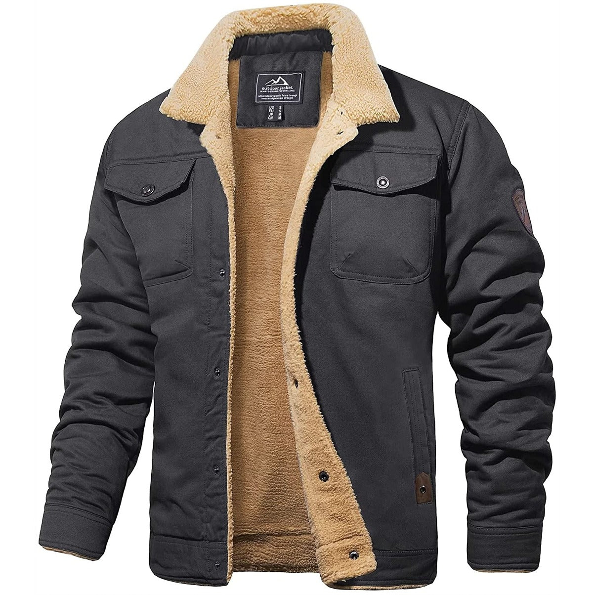 Leon - Herren Winterjacke mit Fleece-Futter und Umlegekragen
