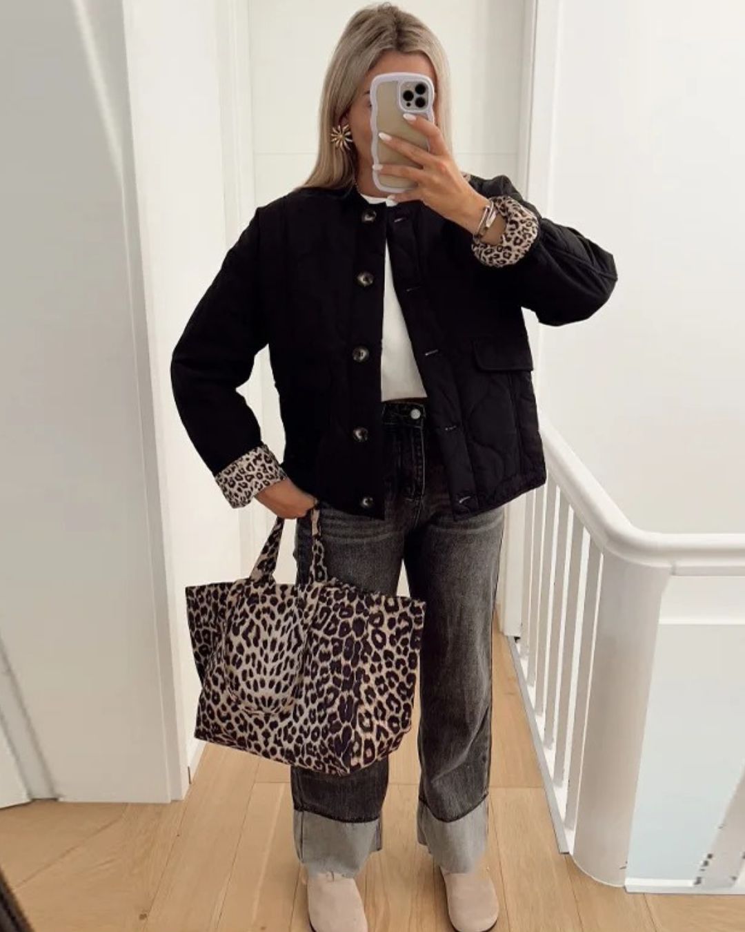 Lara – Gestepptes Oversized-Jacket mit Kontrastdetails für Damen
