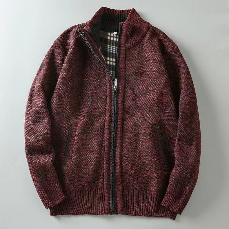 Jonas – Strickjacke Herren mit kariertem Innenfutter