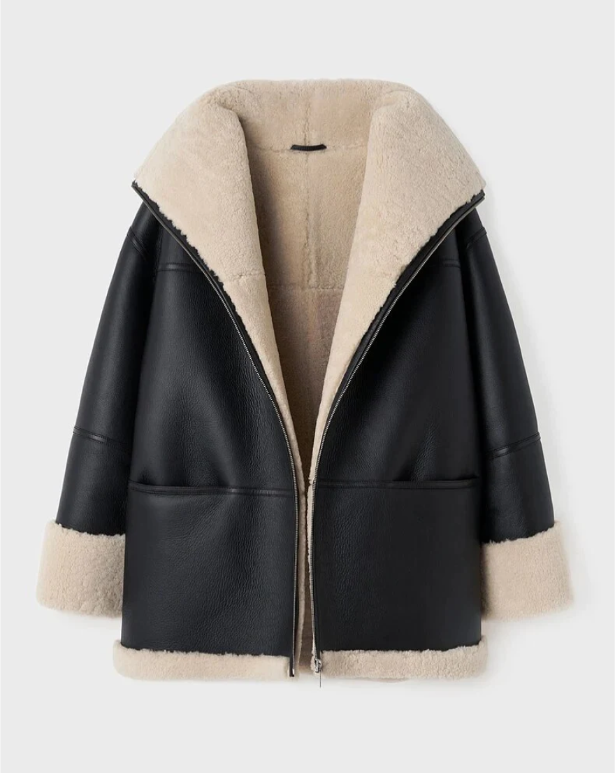 Amelie – Oversize Winterjacke mit Fellimitat