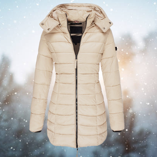 Elisa – Damen Wintermantel mit Kapuze und Stepp-Design