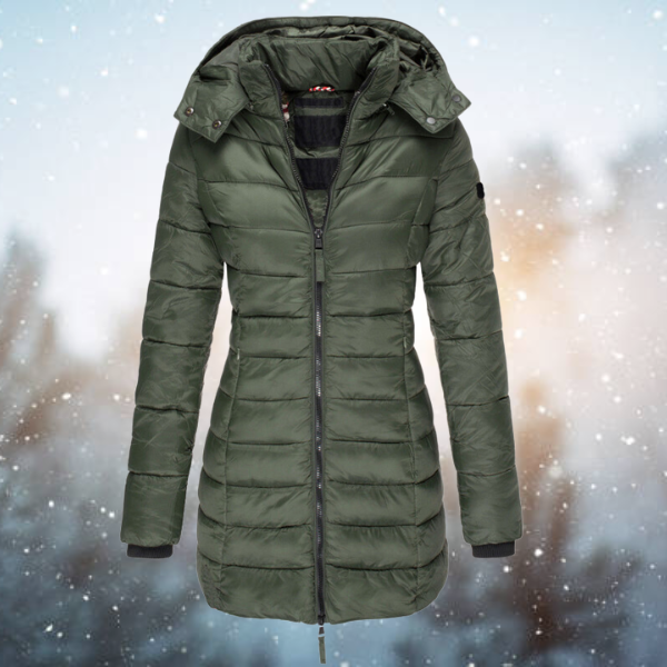 Elisa – Damen Wintermantel mit Kapuze und Stepp-Design