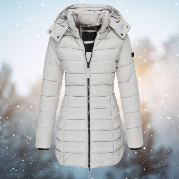 Elisa – Damen Wintermantel mit Kapuze und Stepp-Design