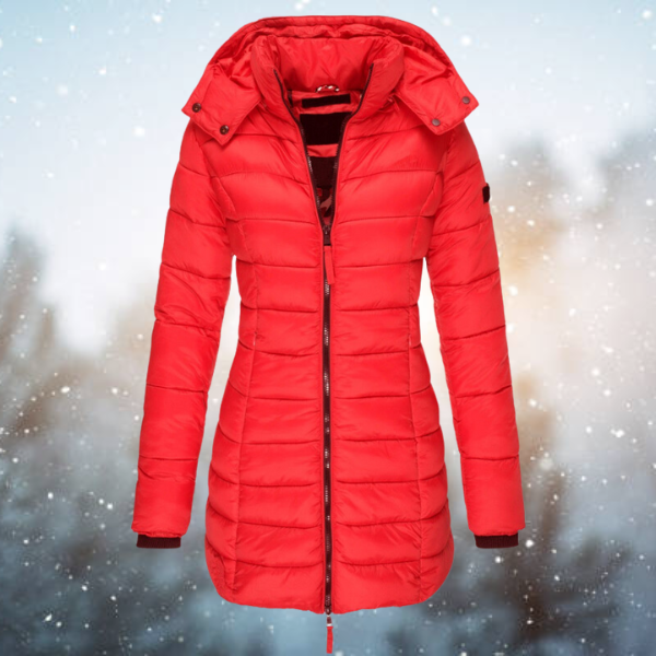 Elisa – Damen Wintermantel mit Kapuze und Stepp-Design