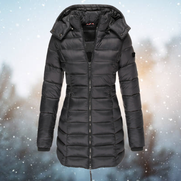 Elisa – Damen Wintermantel mit Kapuze und Stepp-Design