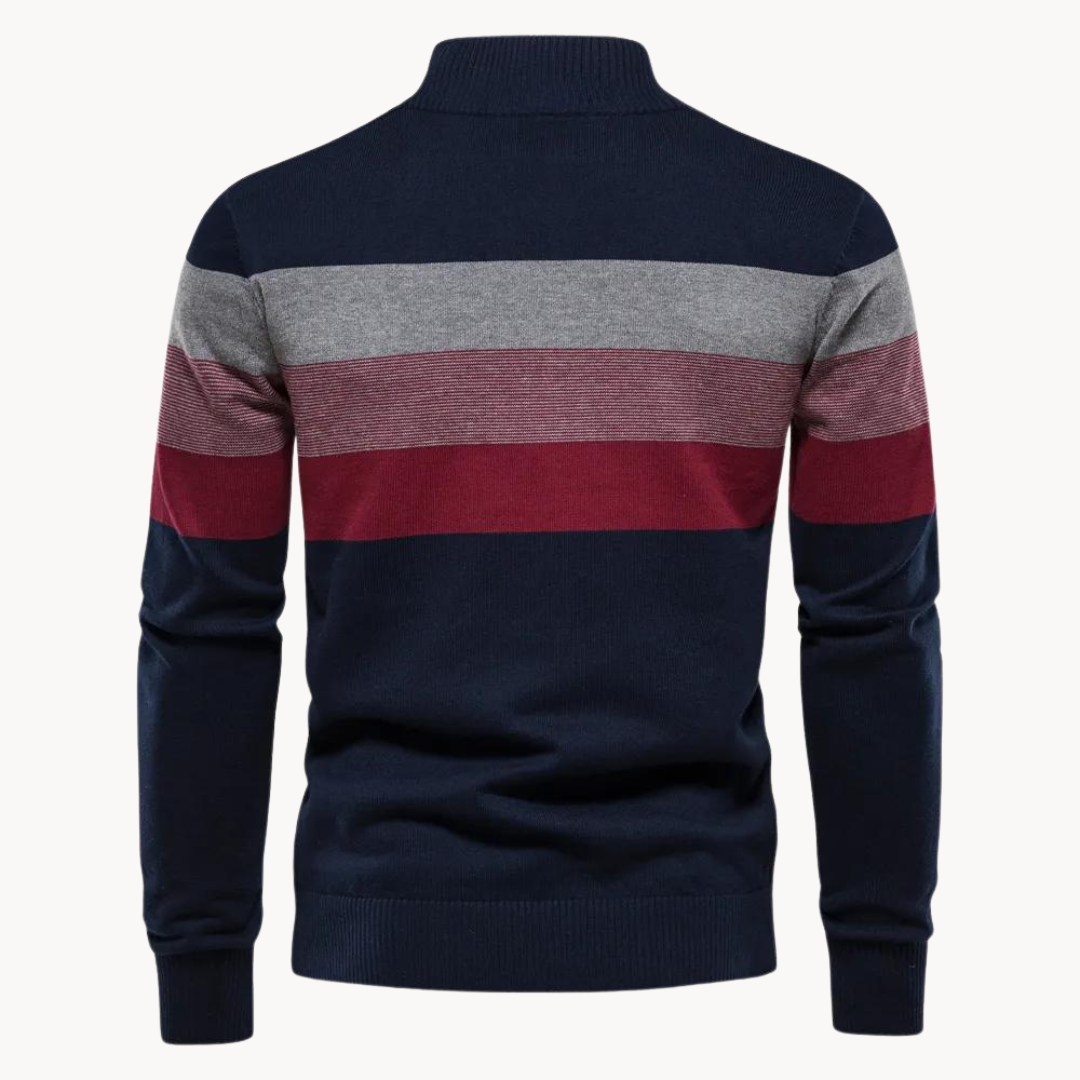 Leonardo – Herren Baumwoll Streifen Strickpullover