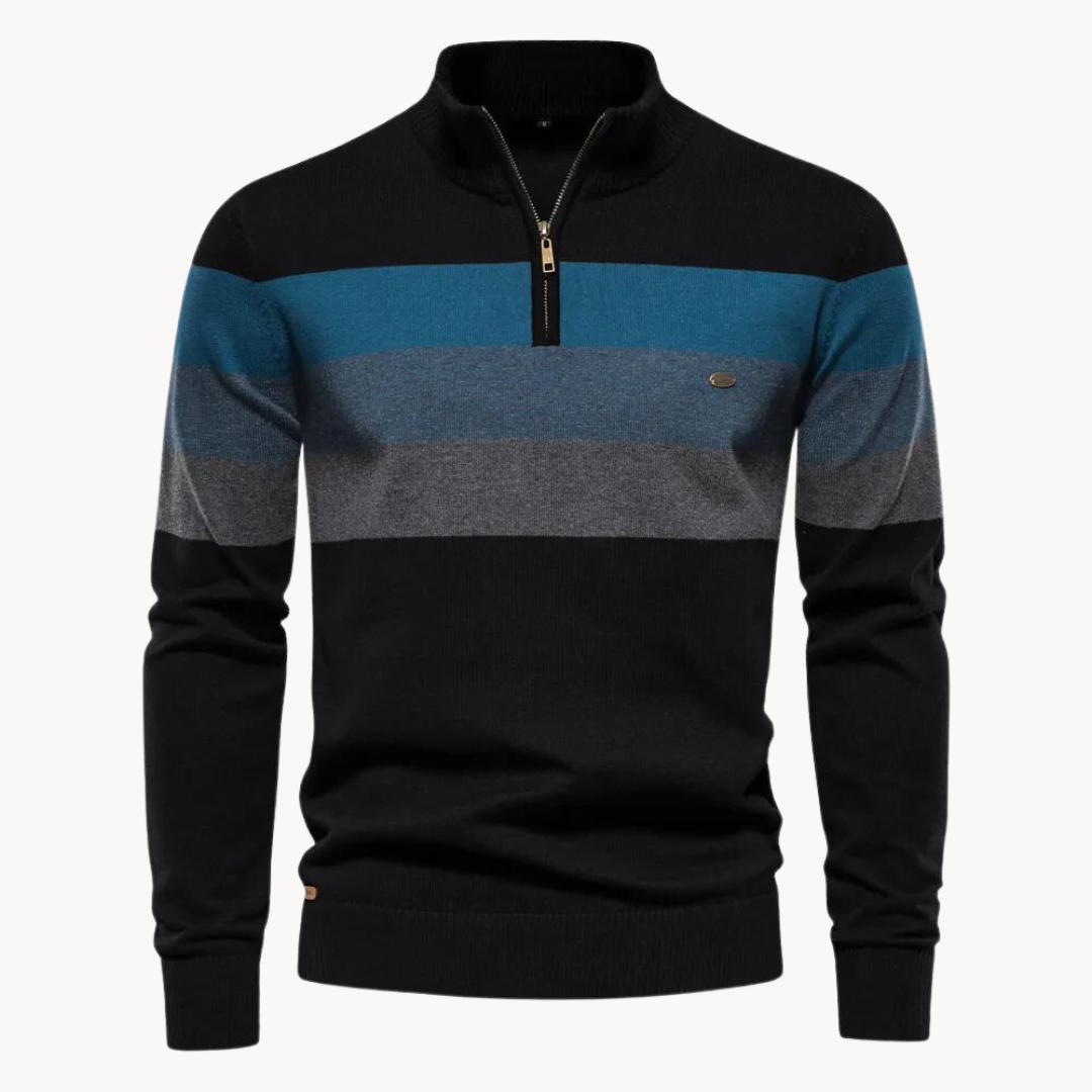 Leonardo – Herren Baumwoll Streifen Strickpullover