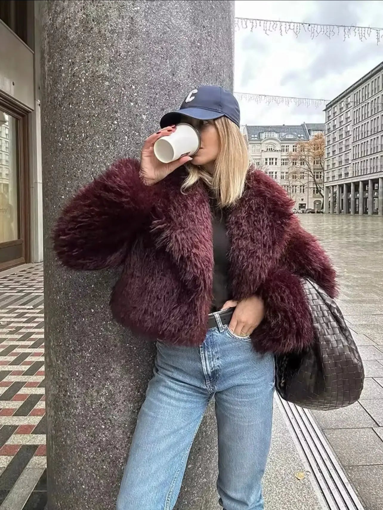 Elvira - Damen Kunstpelzjacke mit Kragen
