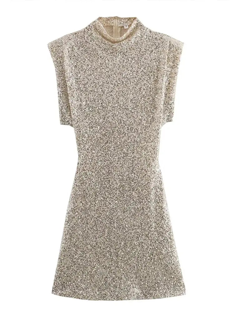 Giulia - Damen Minikleid mit Pailletten und ärmellosem Schnitt