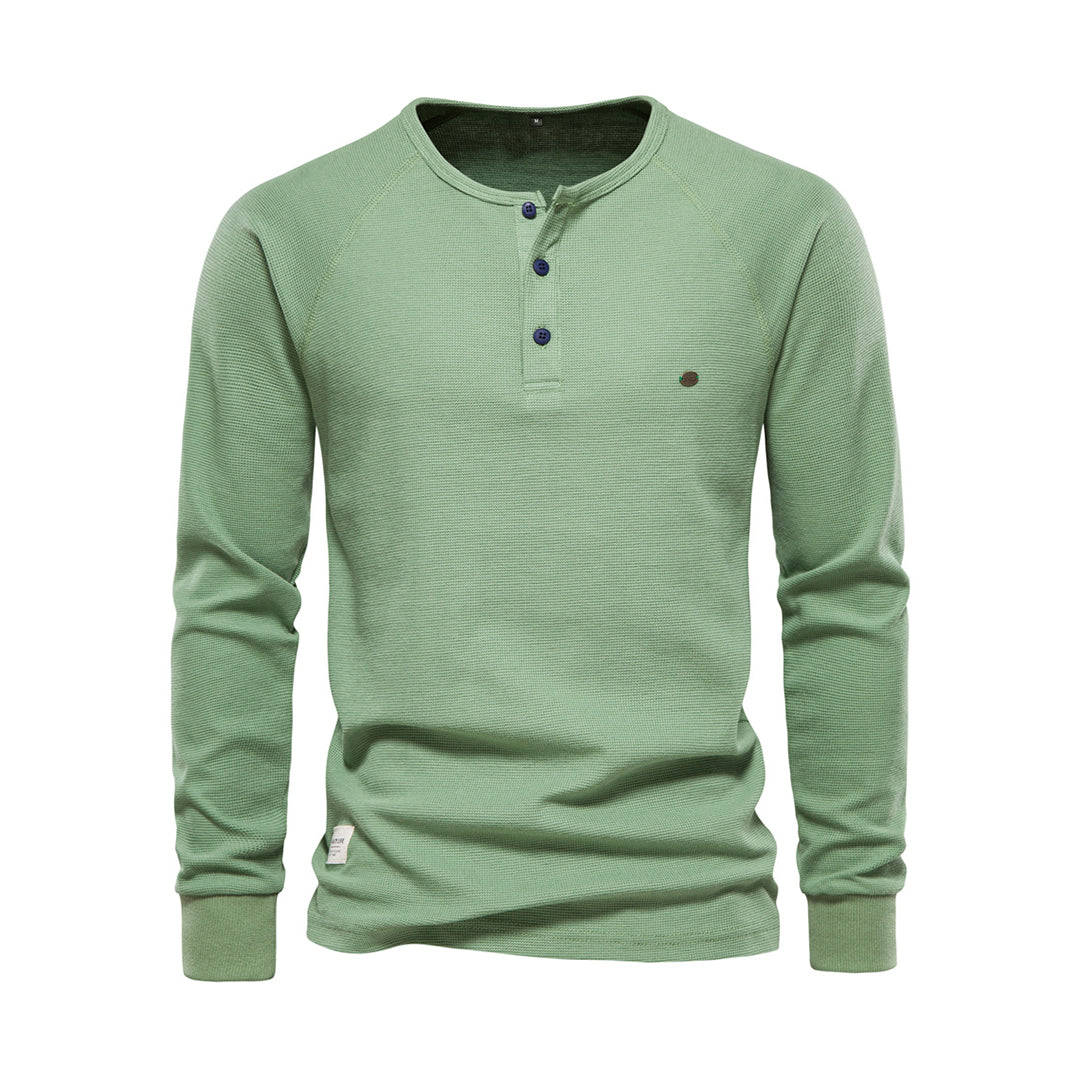 Max - Herren Henley Shirt mit Knopfleiste
