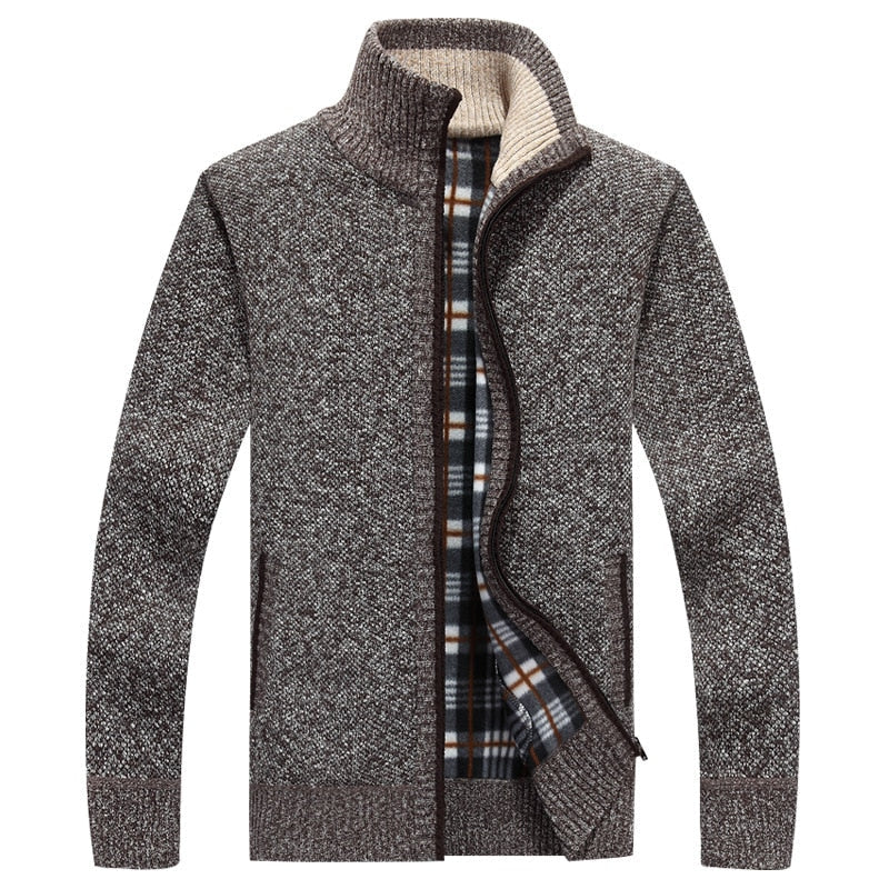 Jonas – Strickjacke Herren mit kariertem Innenfutter