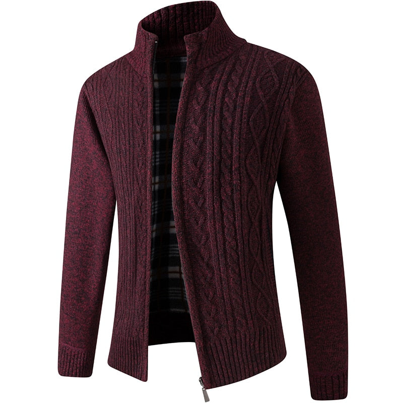 Jonas – Strickjacke Herren mit kariertem Innenfutter