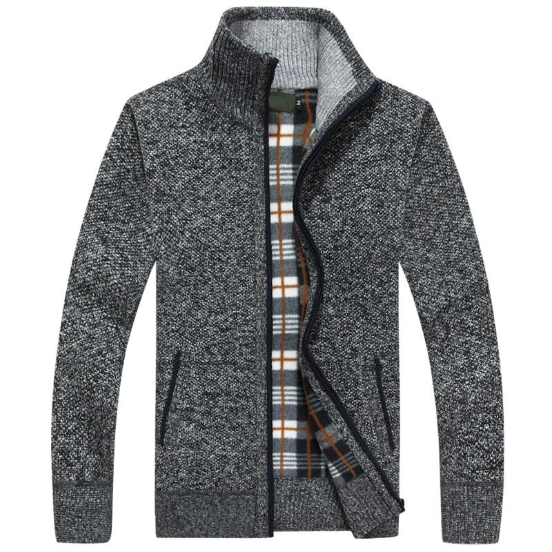 Jonas – Strickjacke Herren mit kariertem Innenfutter