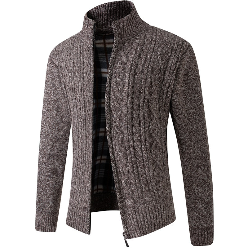 Jonas – Strickjacke Herren mit kariertem Innenfutter
