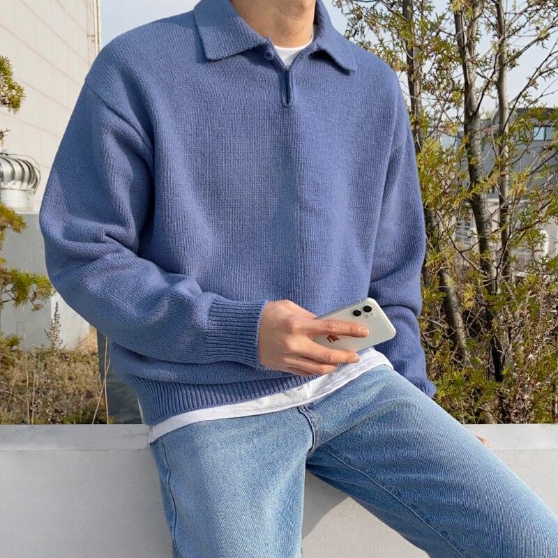 Elias – Wollpullover Herren mit Knopfleiste