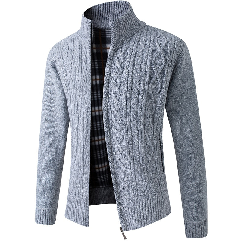 Jonas – Strickjacke Herren mit kariertem Innenfutter