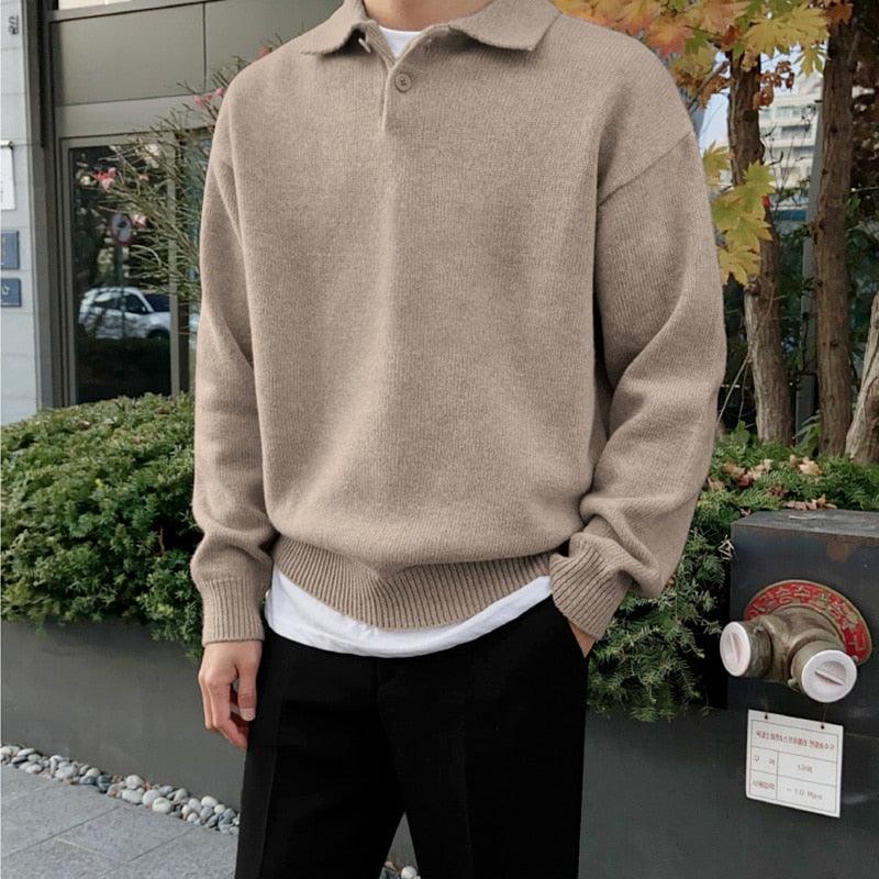 Elias – Wollpullover Herren mit Knopfleiste