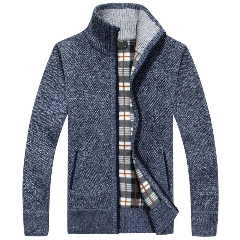 Jonas – Strickjacke Herren mit kariertem Innenfutter