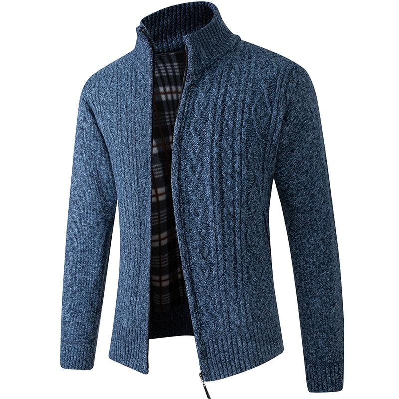 Jonas – Strickjacke Herren mit kariertem Innenfutter