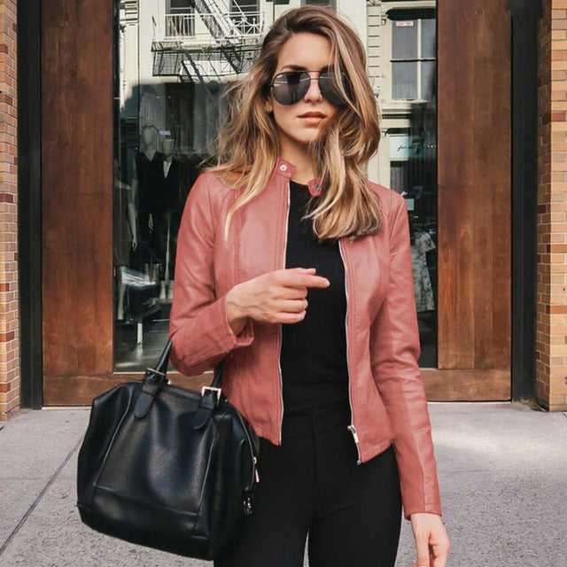 Elena – Moderne Lederjacke im City-Look für Damen