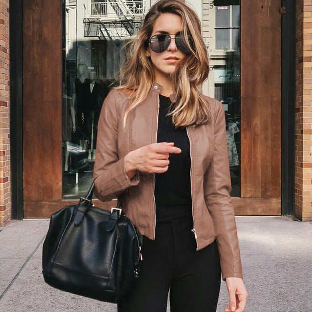 Elena – Moderne Lederjacke im City-Look für Damen