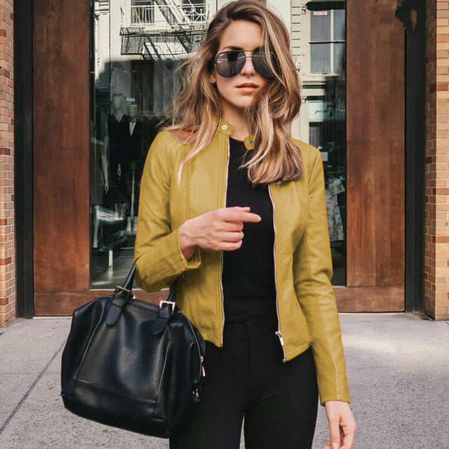 Elena – Moderne Lederjacke im City-Look für Damen
