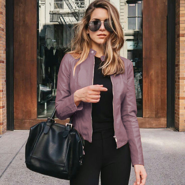 Elena – Moderne Lederjacke im City-Look für Damen