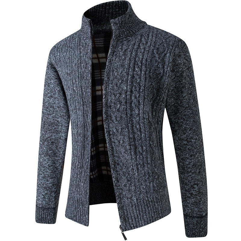 Jonas – Strickjacke Herren mit kariertem Innenfutter