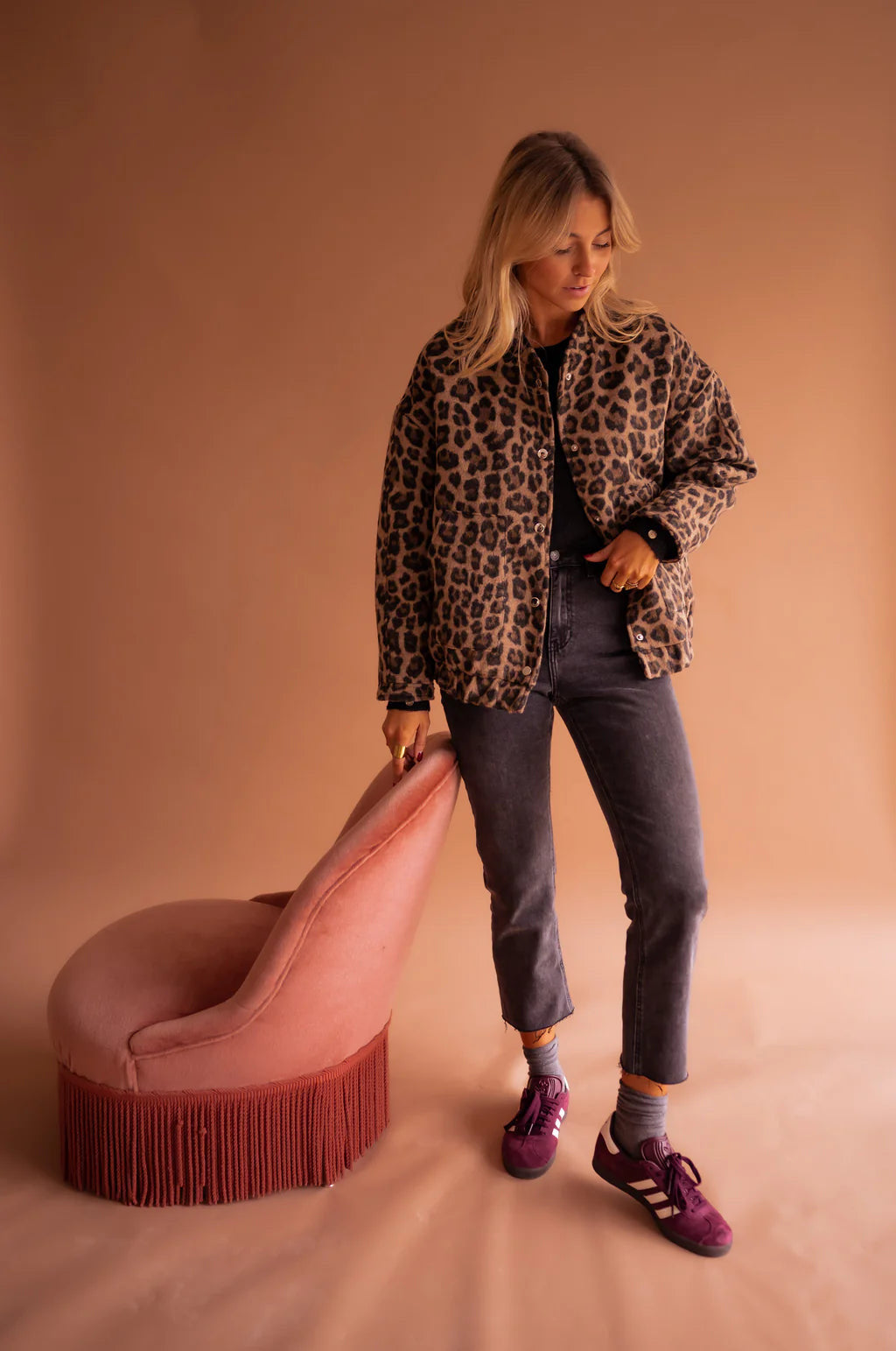 Mia - Damen Jacke mit Leopardenmuster