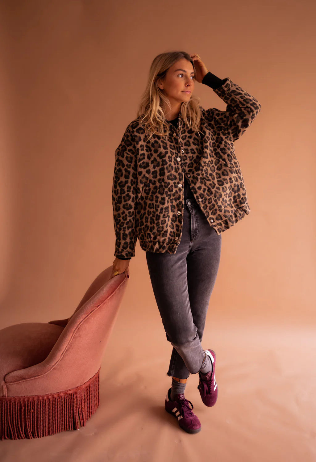 Mia - Damen Jacke mit Leopardenmuster
