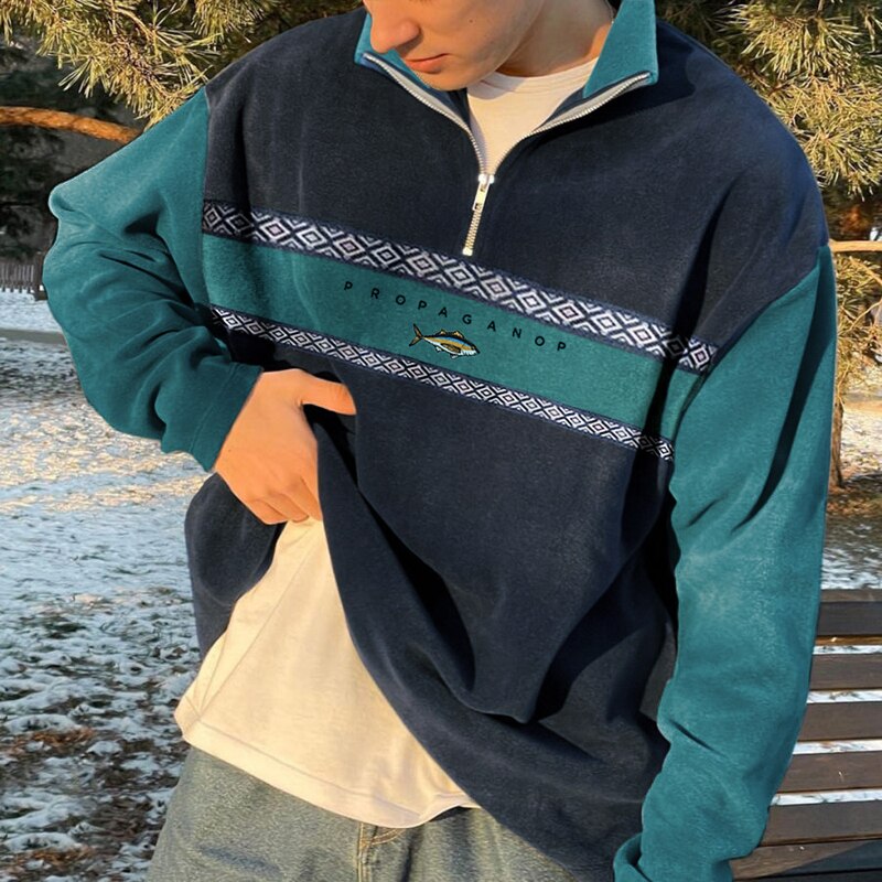 Jonas - Herren Sweatshirt mit Zipper und Stickerei