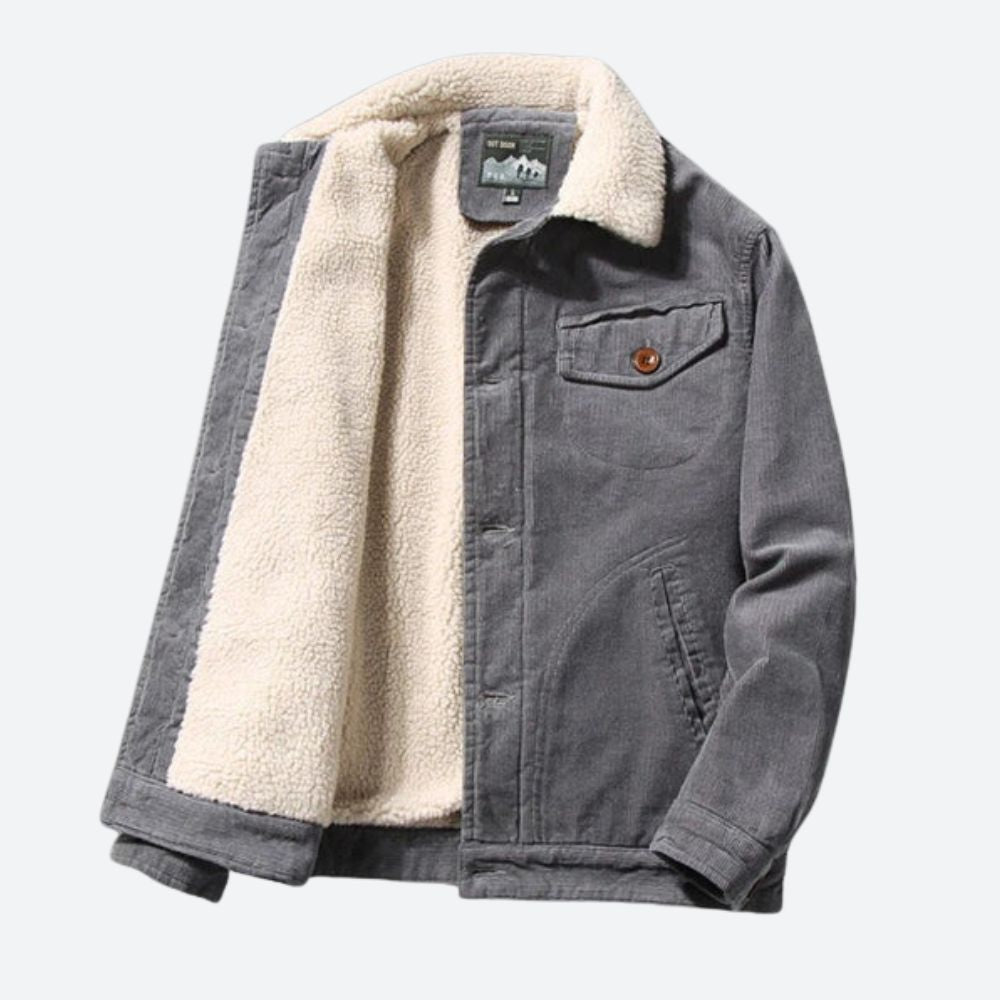 Elias – Cordjacke Herren mit Teddyfutter