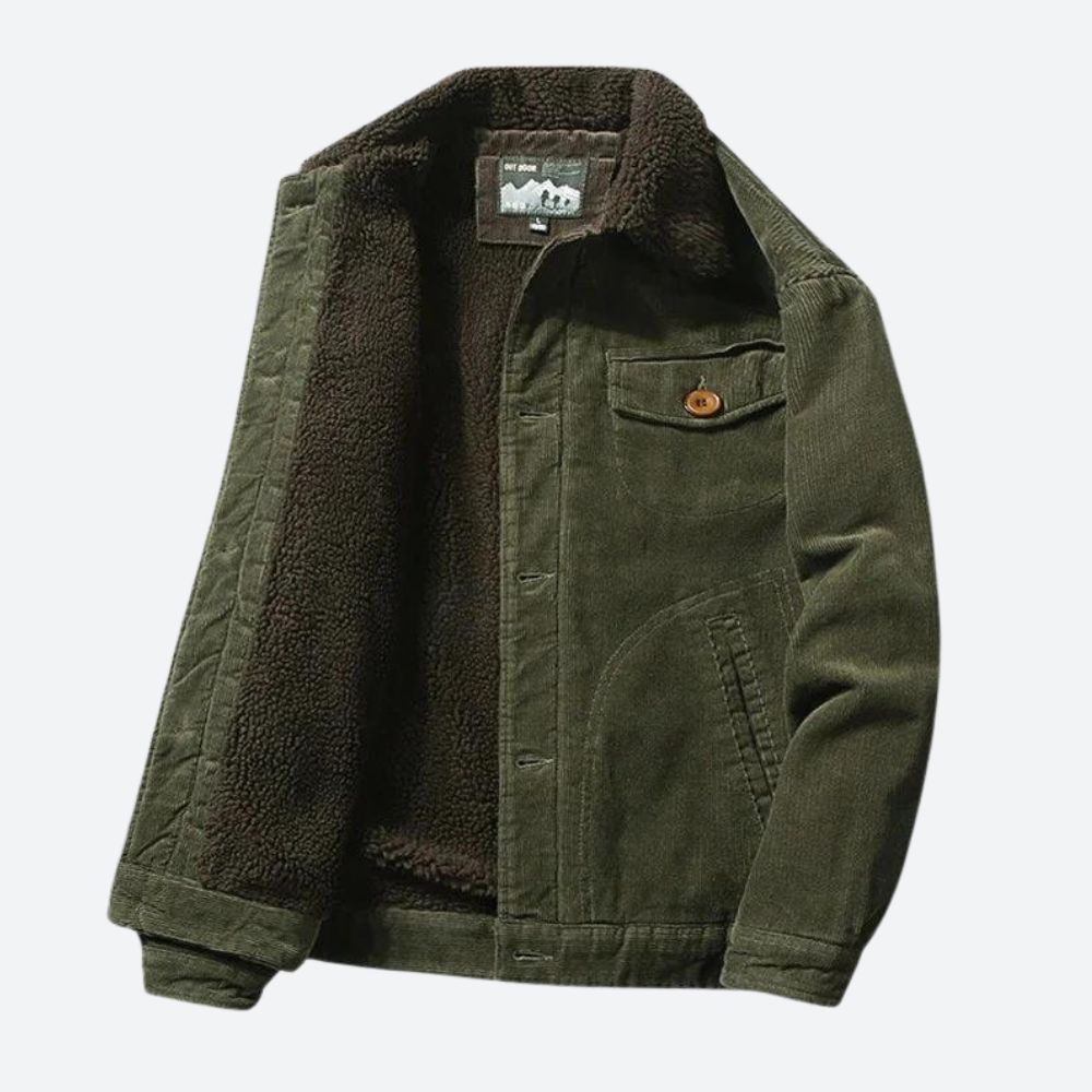 Elias – Cordjacke Herren mit Teddyfutter