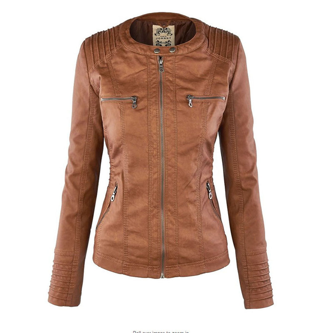 Elena – Kunstlederjacke mit Kapuze Damen