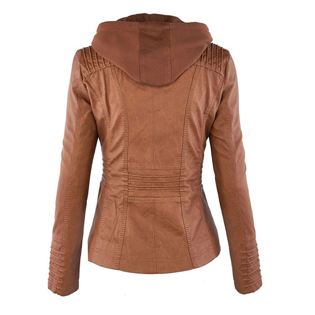 Elena – Kunstlederjacke mit Kapuze Damen