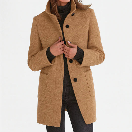 Ruby – Classic Wool-Blend Autumn Coat for Women