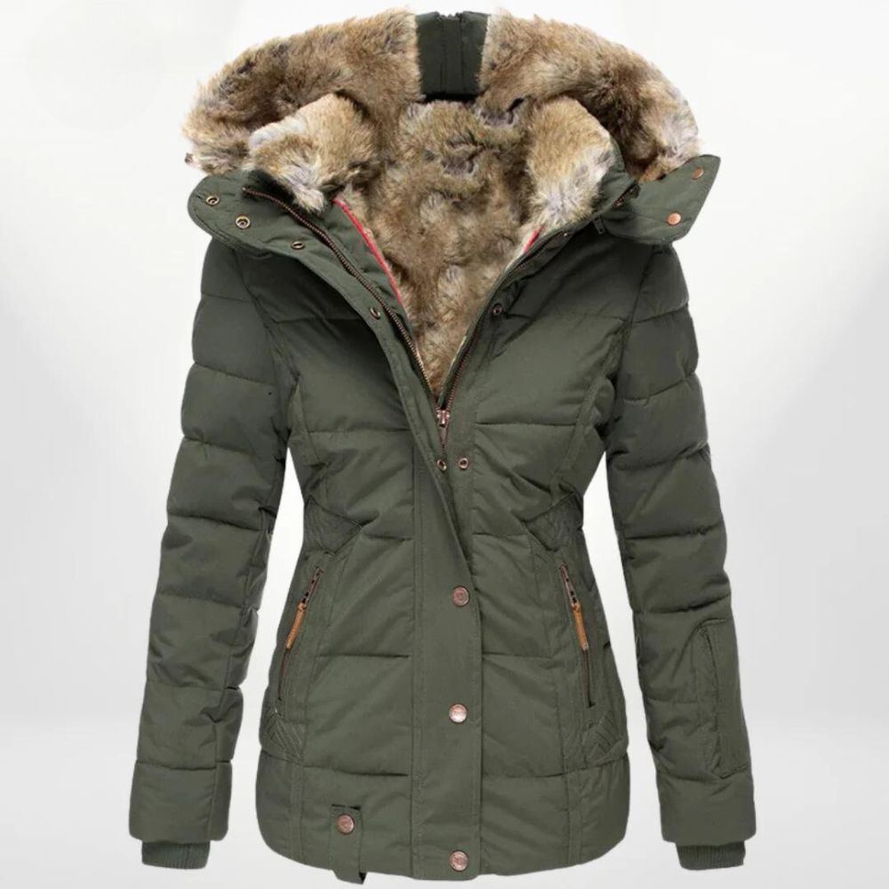 Lena - Winterjacke mit abnehmbarem Kunstfellkragen Damen
