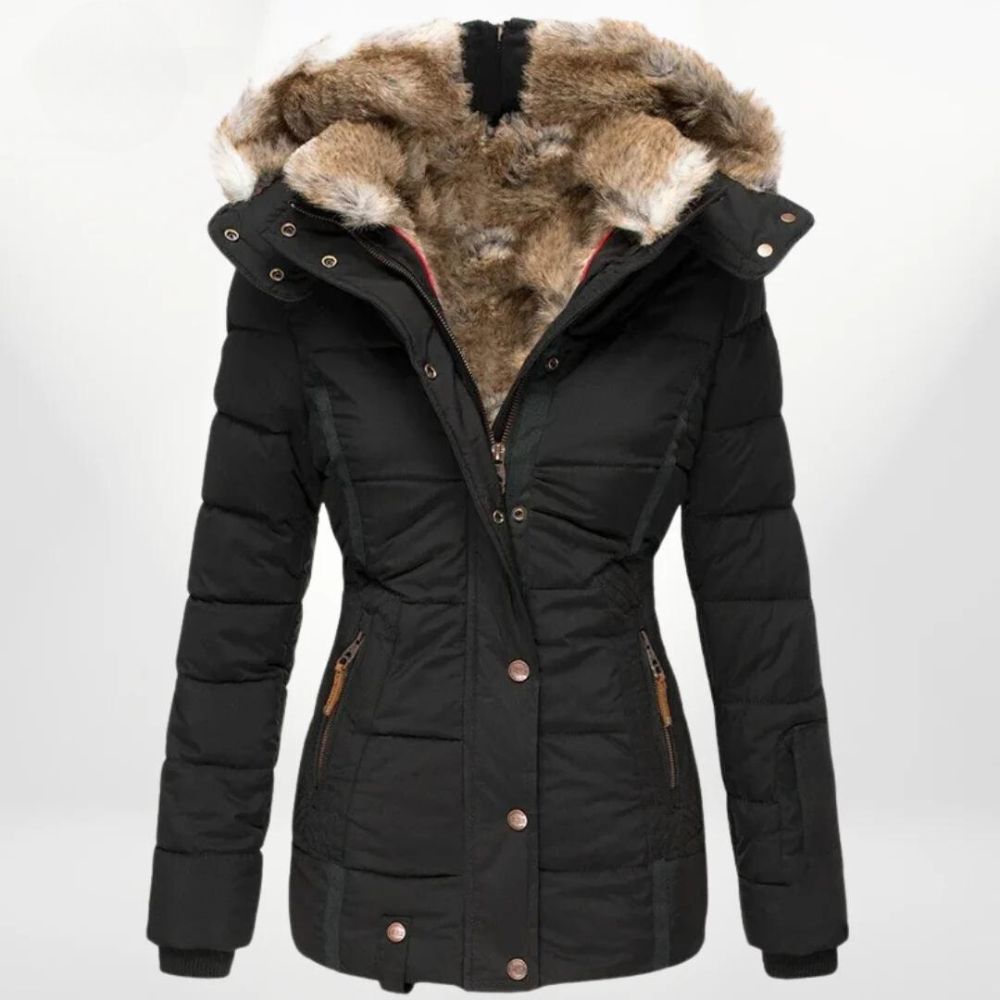 Lena - Winterjacke mit abnehmbarem Kunstfellkragen Damen