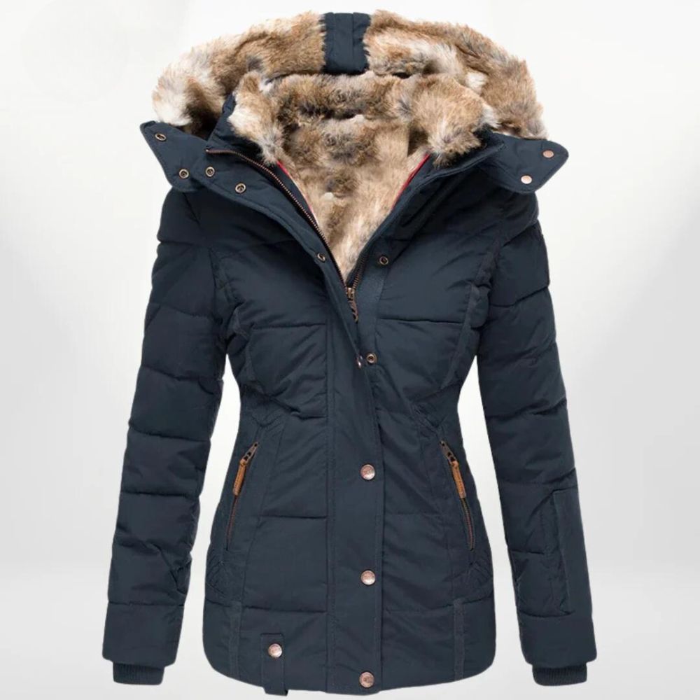 Lena - Winterjacke mit abnehmbarem Kunstfellkragen Damen